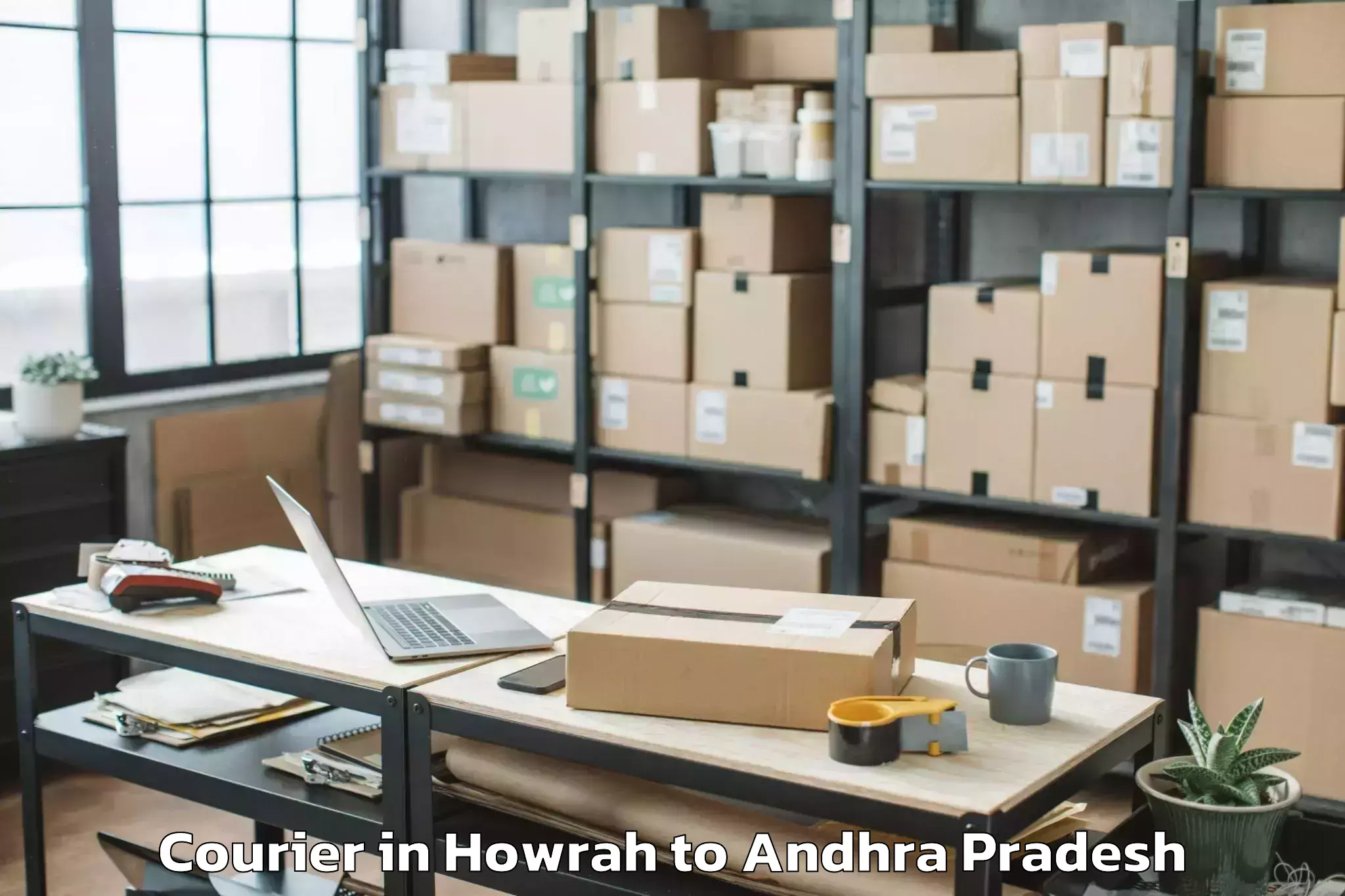 Book Howrah to Pamarru Courier Online